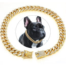 Luxury Cuban Chain Dog Collar – Gold Plated Metal